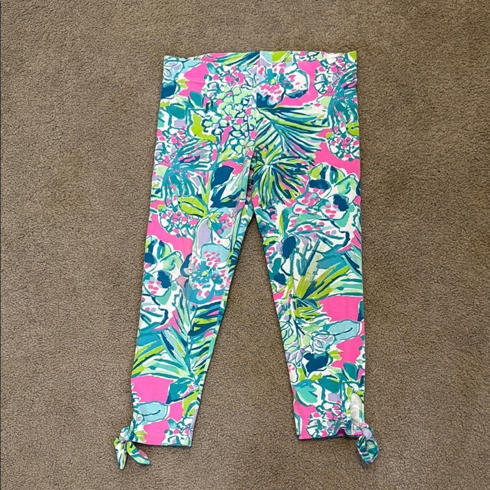 Girl’s Lilly Pulitzer Vibrant Pink and Blue Leggings - Picture 1 of 6